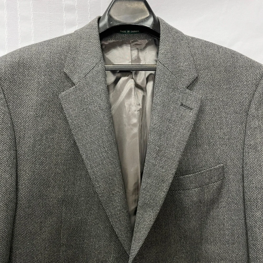 Lauren Ralph Lauren Mens Blazer Sport‎ Coat Jacket Black White Tweed Vtg  44R